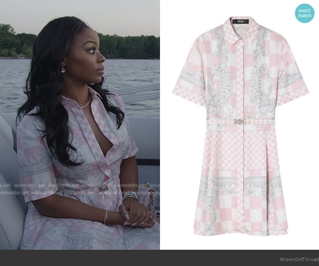 Keiarna’s pink printed shirtdress on RHOP