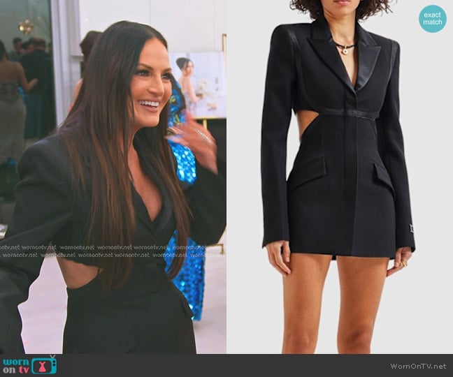 Versace Grain de Poudre Wool Cutout Blazer Dress worn by Lisa Barlow on The Real Housewives of Salt Lake City