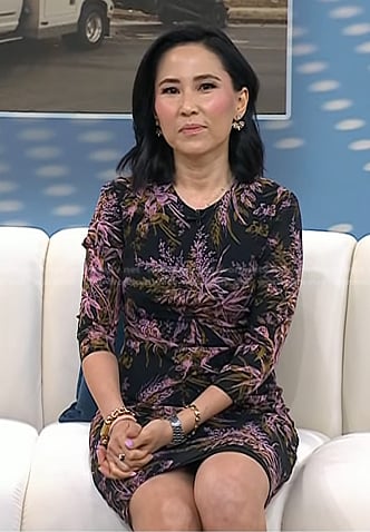 Vicky's black and pink floral dress on Today