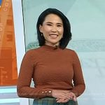 Vicky’s green plaid mini skirt on Today