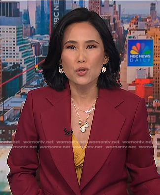 Vicky's red blazer and pant suit on NBC News Daily