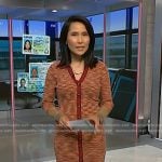 Vicky's red space dye knit shirtdress on NBC News Daily