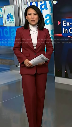 Vicky's red blazer and pant suit on NBC News Daily