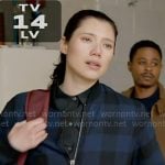 Violet’s blue checked bomber jacket on Chicago Fire