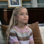 Violet’s purple striped sweater on General Hospital