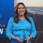 Violeta Yas’s blue tie front dress on NBC News Daily