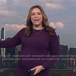 Violeta’s purple gathered dress on NBC News Daily