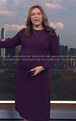 Violeta's purple gathered dress on NBC News Daily