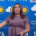 Violeta’s leather tie waist tweed dress on NBC News Daily