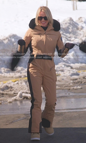 Whitney's beige ski suit on The Real Housewives of Salt Lake City