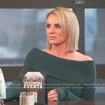 Whitney’s green ribbed off-shoulder dress on The Real Housewives of Salt Lake City