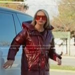 Whitney’s red puffer long coat on The Real Housewives of Salt Lake City