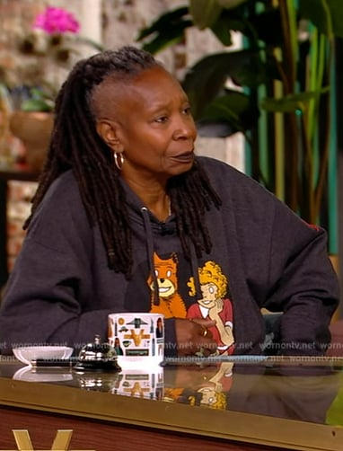 Whoopi’s gray Annie graphic hoodie on The View