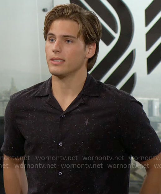 Will's black speckled button down shirt on The Bold and the Beautiful