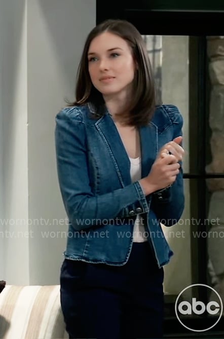 Willow's denim blazer on General Hospital