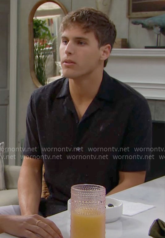 Will's black speckled button down shirt on The Bold and the Beautiful