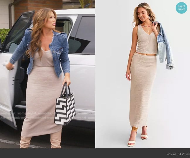 Z Supply Santorini Sweater Tank Top worn by Emily Simpson on The Real Housewives of Orange County