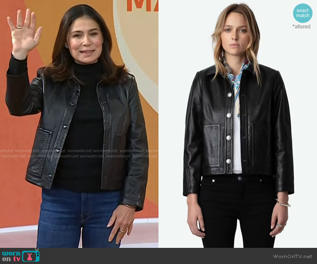 Zadig & Voltaire Litchi Leather Jacket worn by Maura Tierney on Today