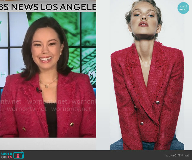 WornOnTV: Jo Ling Kent’s pink tweed blazer on CBS Mornings | Jo Ling ...