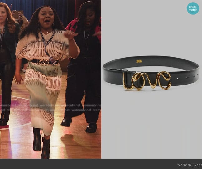 Zara Love Belt worn by Janine Teagues (Quinta Brunson) on Abbott Elementary