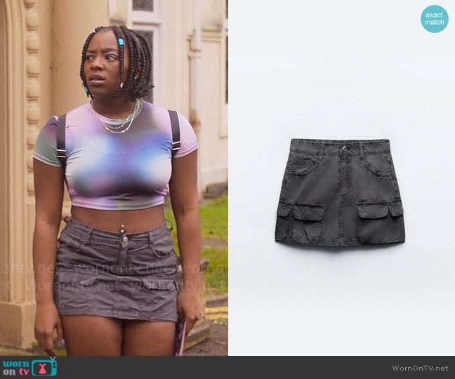 Zara Mini Cargo Skirt worn by Tara Jones (Corinna Brown) on Heartstopper