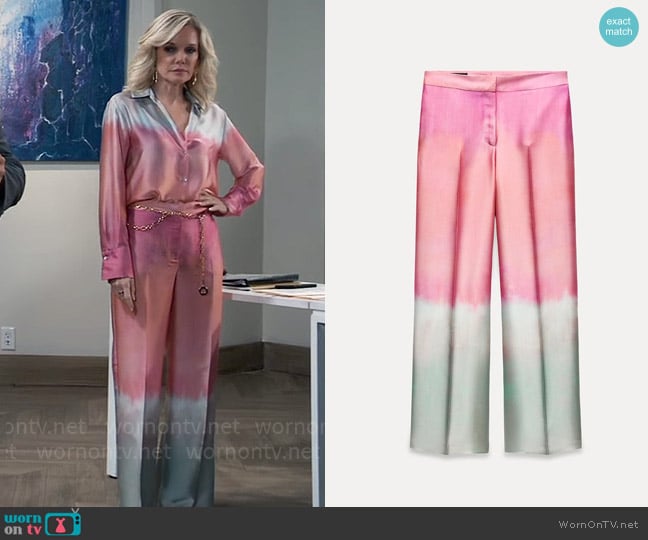 Zara Tie Dye Print Pants worn by Ava Jerome (Maura West) on General Hospital