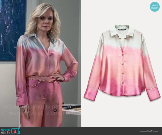 Zara Tie Dye Print Shirt worn by Ava Jerome (Maura West) on General Hospital