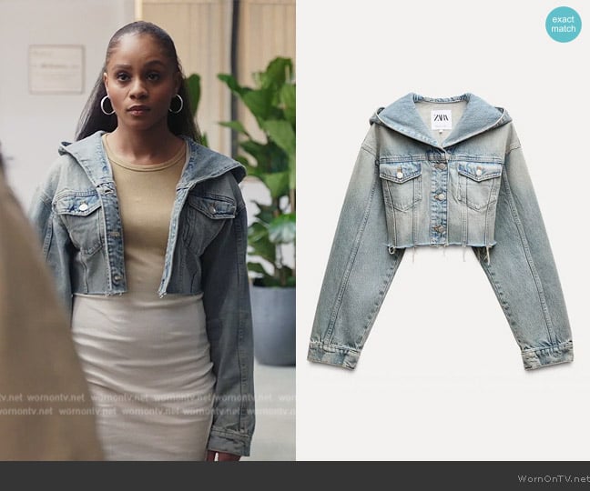 Simone’s denim hooded jacket on All American HC