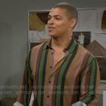 Zende’s vertical striped shirt on The Bold and the Beautiful