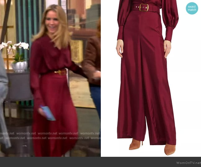 Zimmermann Silk Tuck Pant worn by Sara Haines on The View