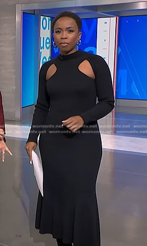 Zinhle's black cutout dress on NBC News Daily