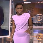 Zinhle’s pink draped front dress on NBC News Daily