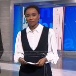 Zinhle’s layered two-tone wrap dress on NBC News Daily