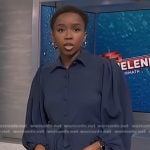 Zinhle’s navy ruffle shirtdress on NBC News Daily