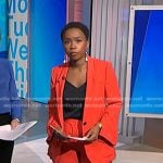 Zinhle’s red blazer and pant suit on NBC News Daily