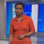 Zinhle’s red elbow sleeve shirtdress on NBC News Daily