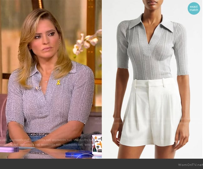 A.L.C. Joey Top worn by Sara Haines on The View