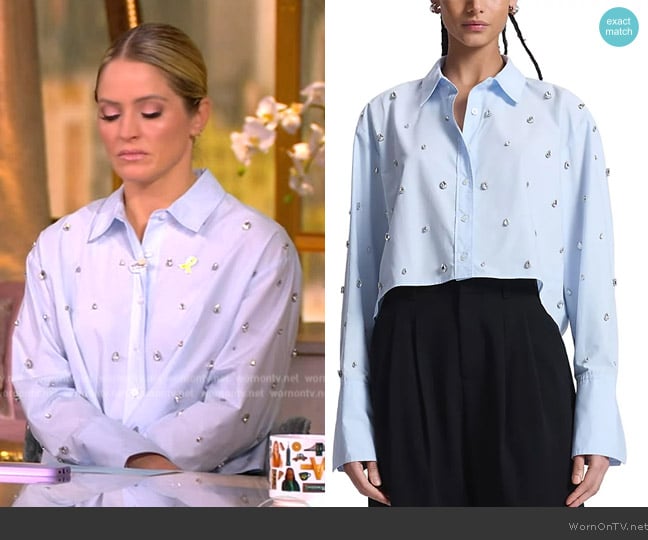 A.L.C. Mackie Embellished Shirt worn by Sara Haines on The View