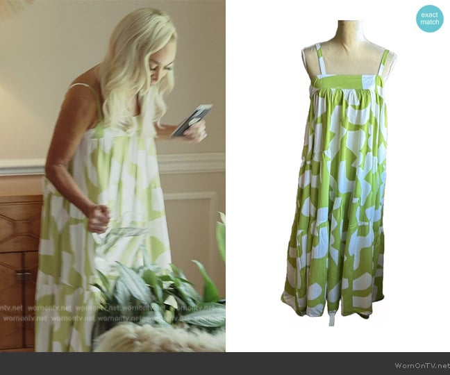 Abel the Label Bright Citron Maxi Dress worn by Karen Huger on The Real Housewives of Potomac