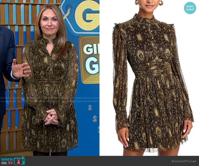 Aqua x Wicked Celestial Printed Mesh Long Sleeved Dress worn by Lori Bergamotto on Good Morning America