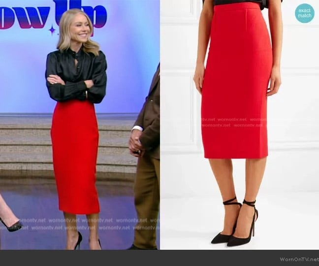 Roland Mouret Arreton Skirt worn by Kelly Ripa on Live with Kelly and Mark