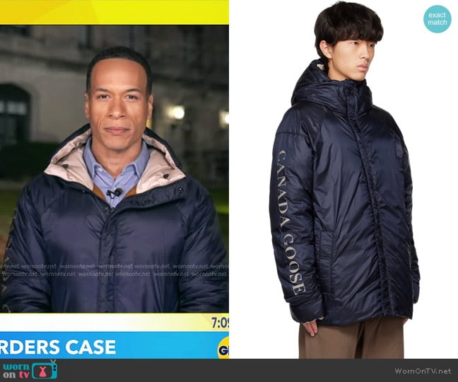 Canada Goose Black Label Legacy Reversible Down Jacket worn by Alex Perez on Good Morning America