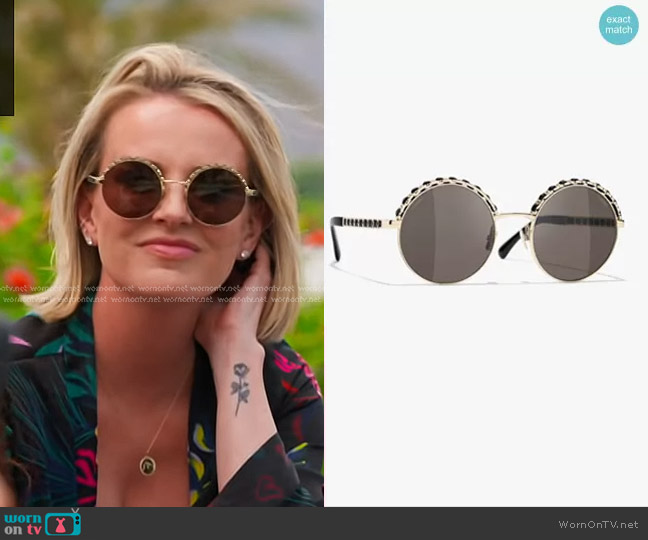 Chanel Round Sunglasses in Metal & Calfskin worn by Whitney Rose on The Real Housewives of Salt Lake City