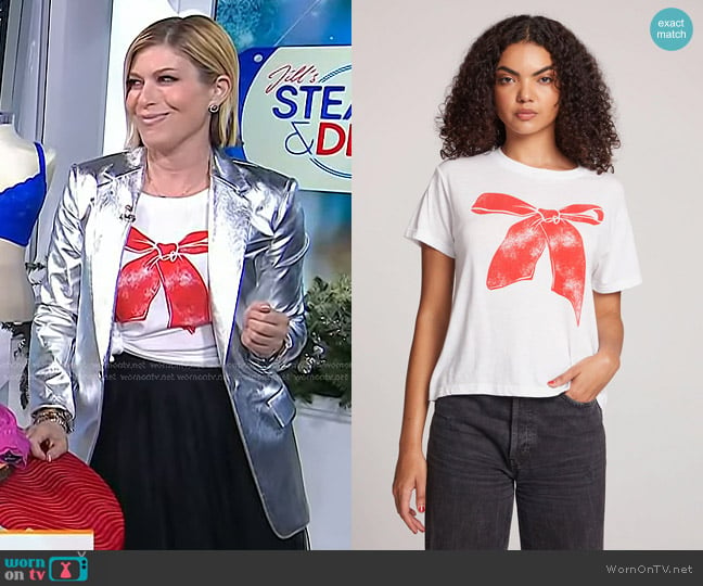 Chaser Bow Tee in Red worn by Jill Martin on Today