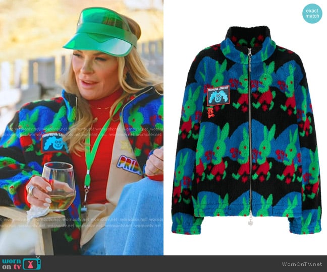 Chopova Lowena Bunny Oversized Fleece Jacket worn by Heather Gay on The Real Housewives of Salt Lake City