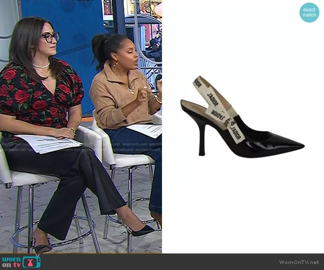 Christian Dior J'adior Slingback Pumps in Black worn by Savannah Sellers on Today