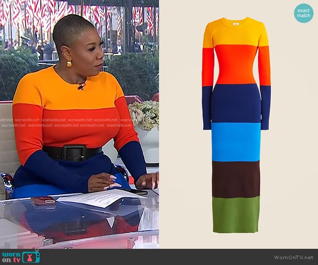 Christopher John Rogers X J.Crew Colorblock Dress in Stretch Viscose Blend worn by Symone D. Sanders on Today