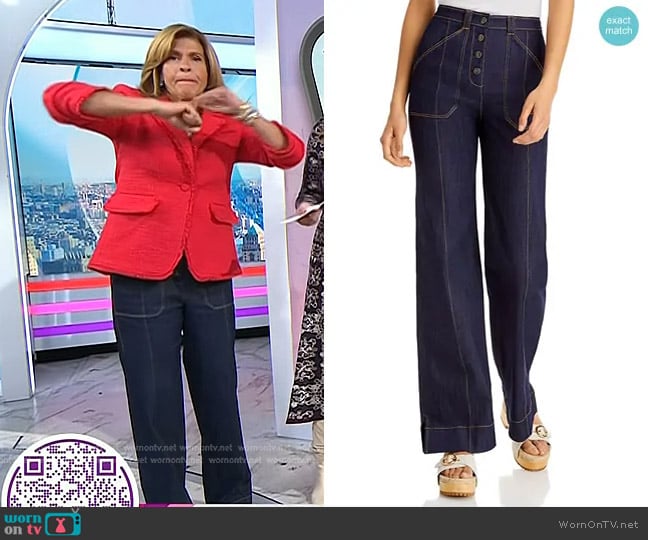 Cinq a Sept Benji Wide Leg Jeans in Indigo worn by Hoda Kotb on Today