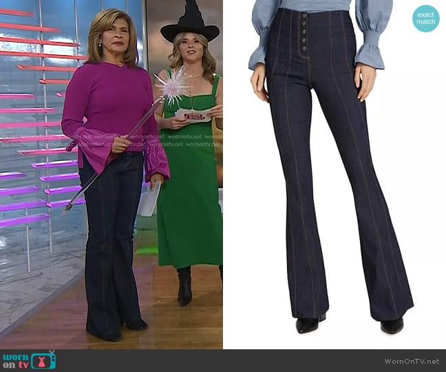 Cinq a Sept Carolina Seamed Flared Jeans worn by Hoda Kotb on Today