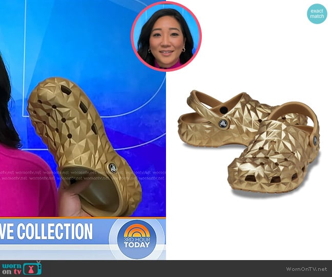 Crocs Unisex-Adult Classic Geometric Clog in Gold worn by Kathy Park on Today